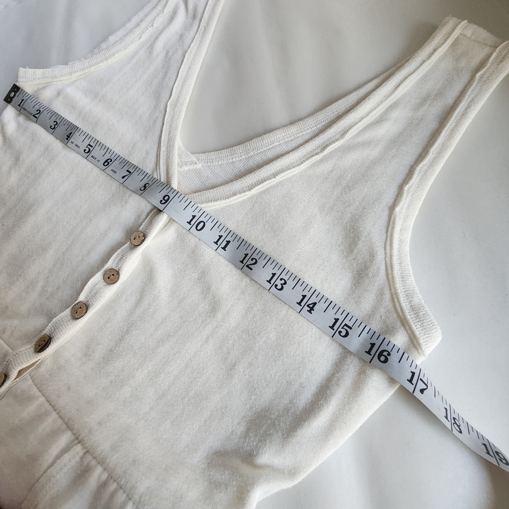 Free People Cream Sleeveless Button-Front Jumpsuit - Picture 10 of 15